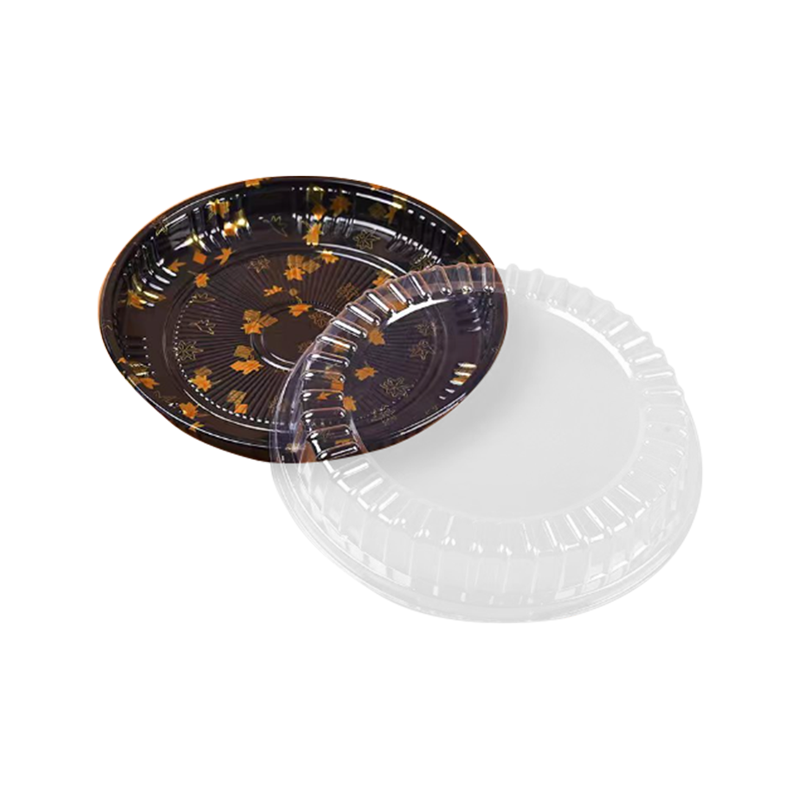 Nampan sushi sekali pakai dengan penutup transparan