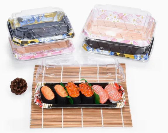 Kotak nampan makanan sushi plastik sekali pakai 