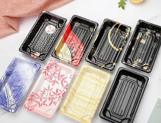 Kotak nampan makanan sushi plastik sekali pakai 