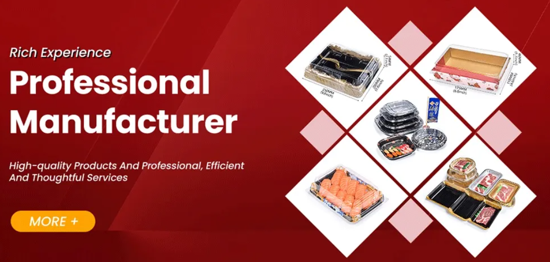 Kotak nampan makanan sushi plastik sekali pakai 